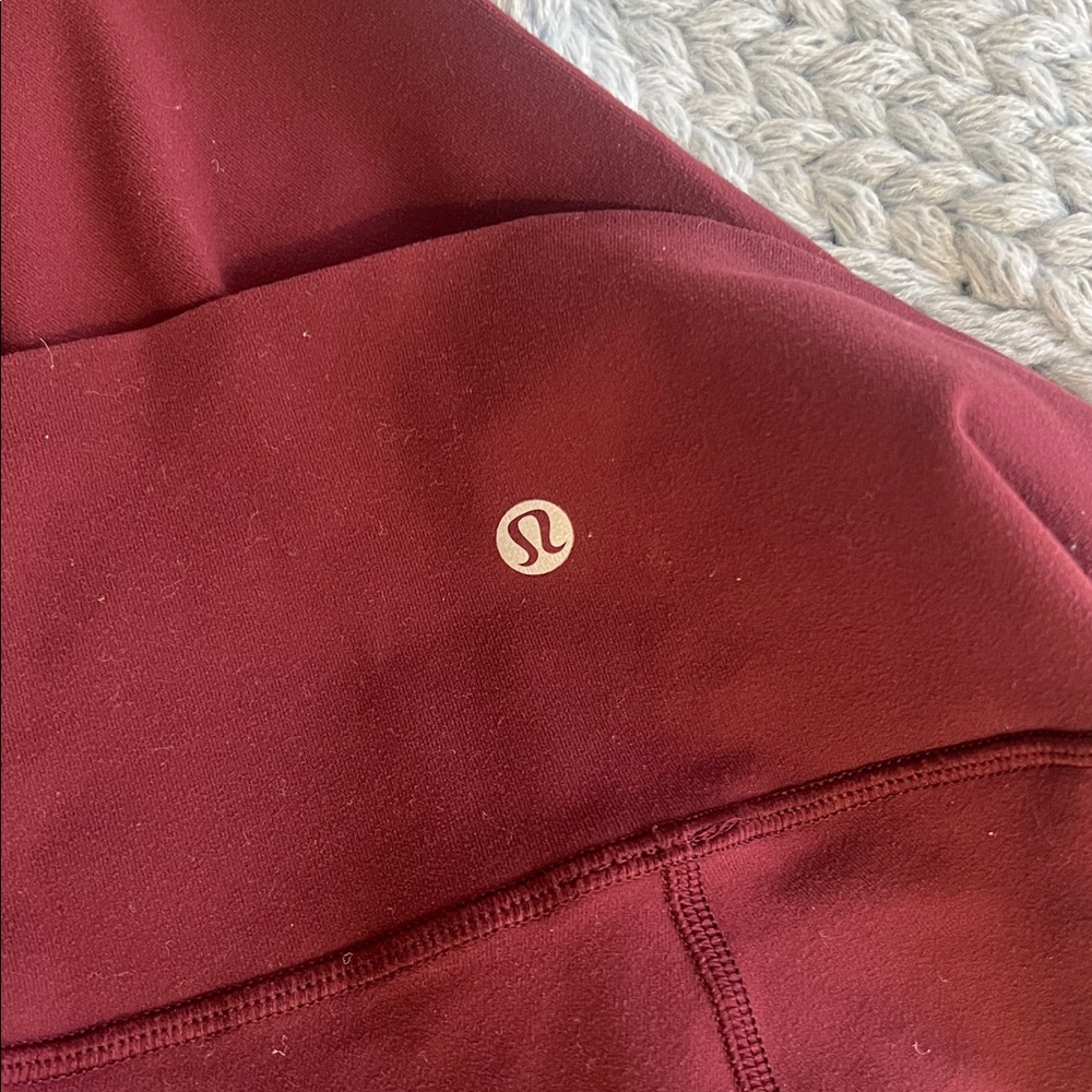 Lululemon Burgundy Dance Studio Pants regular & wonderunder leggings 3/4 length - Picture 7 of 10